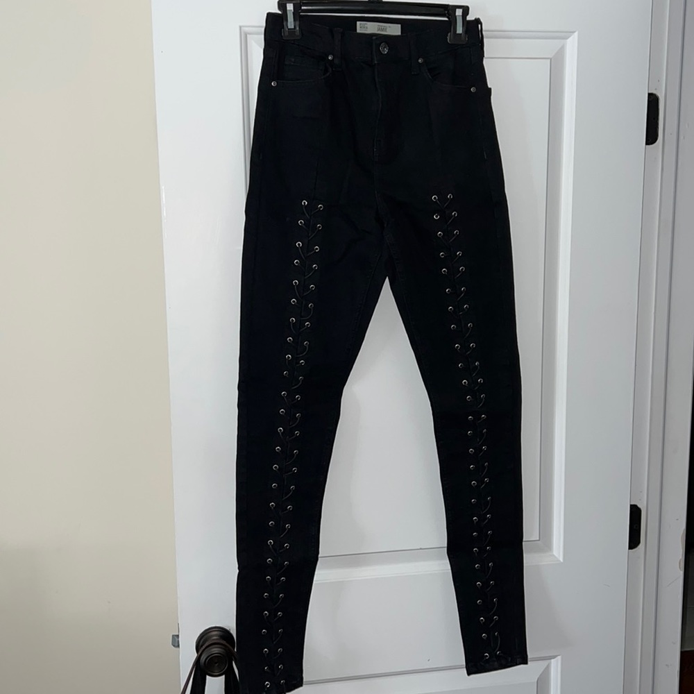 Topshop Tall Moto Lace Up Jamie Jeans